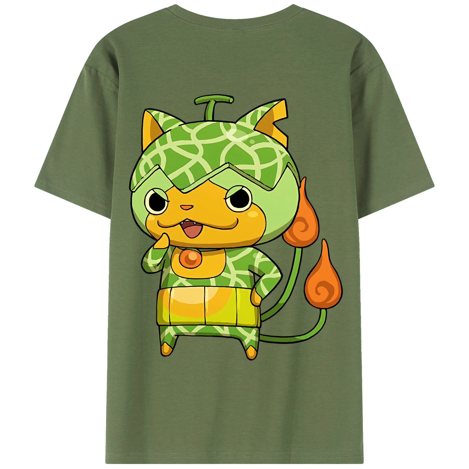 （画像用） 妖怪ウォッチ Yo-kai Watch 綿100％ メンズ半袖Tシャツ（バックプリント） 通気性
